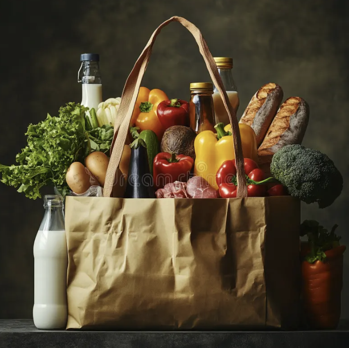 Groceries ready to stock a home