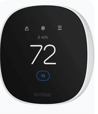 Thermostat displaying the home temperature